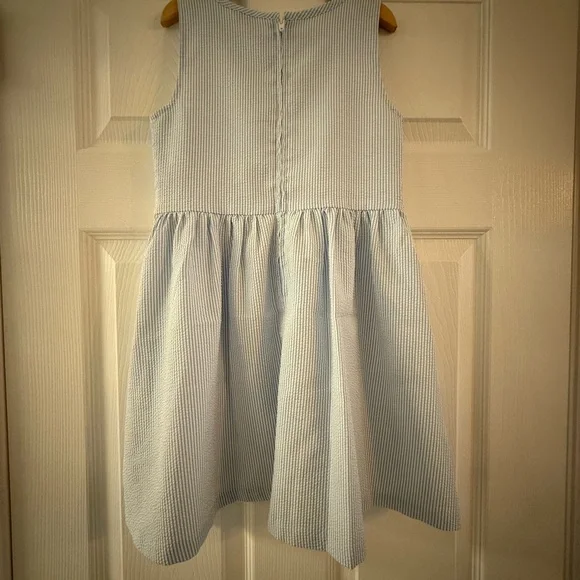 Blue Lace Trim Kids Dress - Picture 5 of 6